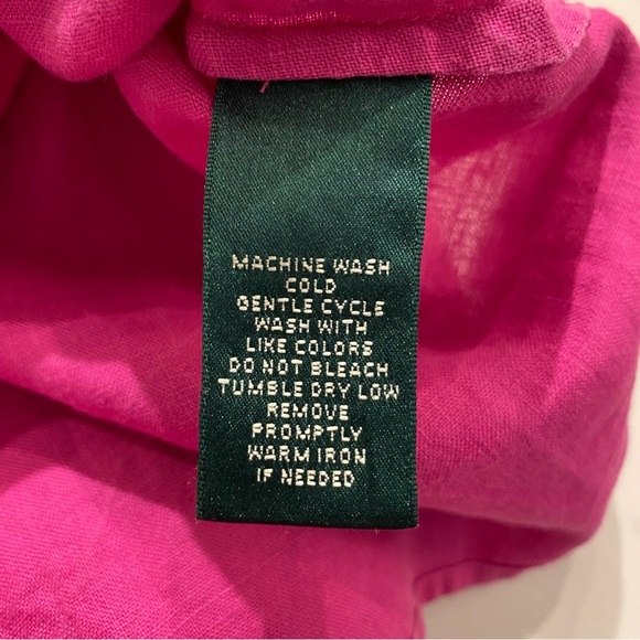 Lauren Ralph Lauren Linen blouse fushia pink - Picture 8 of 14
